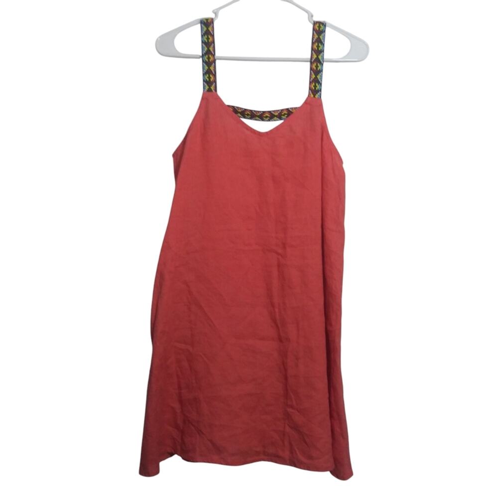 Cynthia Rowley Womens 100% Linen Mini Coral Sleeveless Dress Beach Vacation Sz S